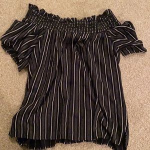 Black and white off the shoulder top